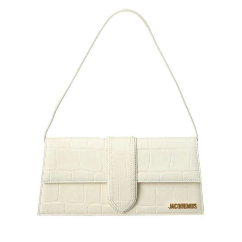 NEW Jacquemus White
Croc Embossed Patent Leather Le
Bambino Long Bag